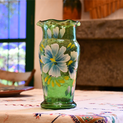 Florero zoquipan No.2 verde decorado