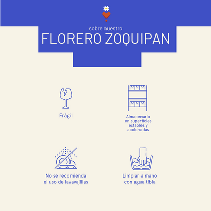 Florero zoquipan No.2 verde decorado