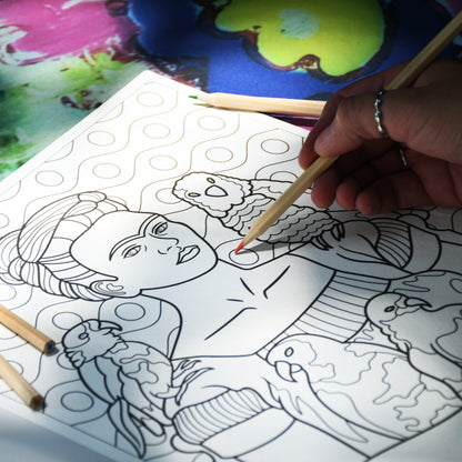 Mujeres en el Arte - libro para colorear