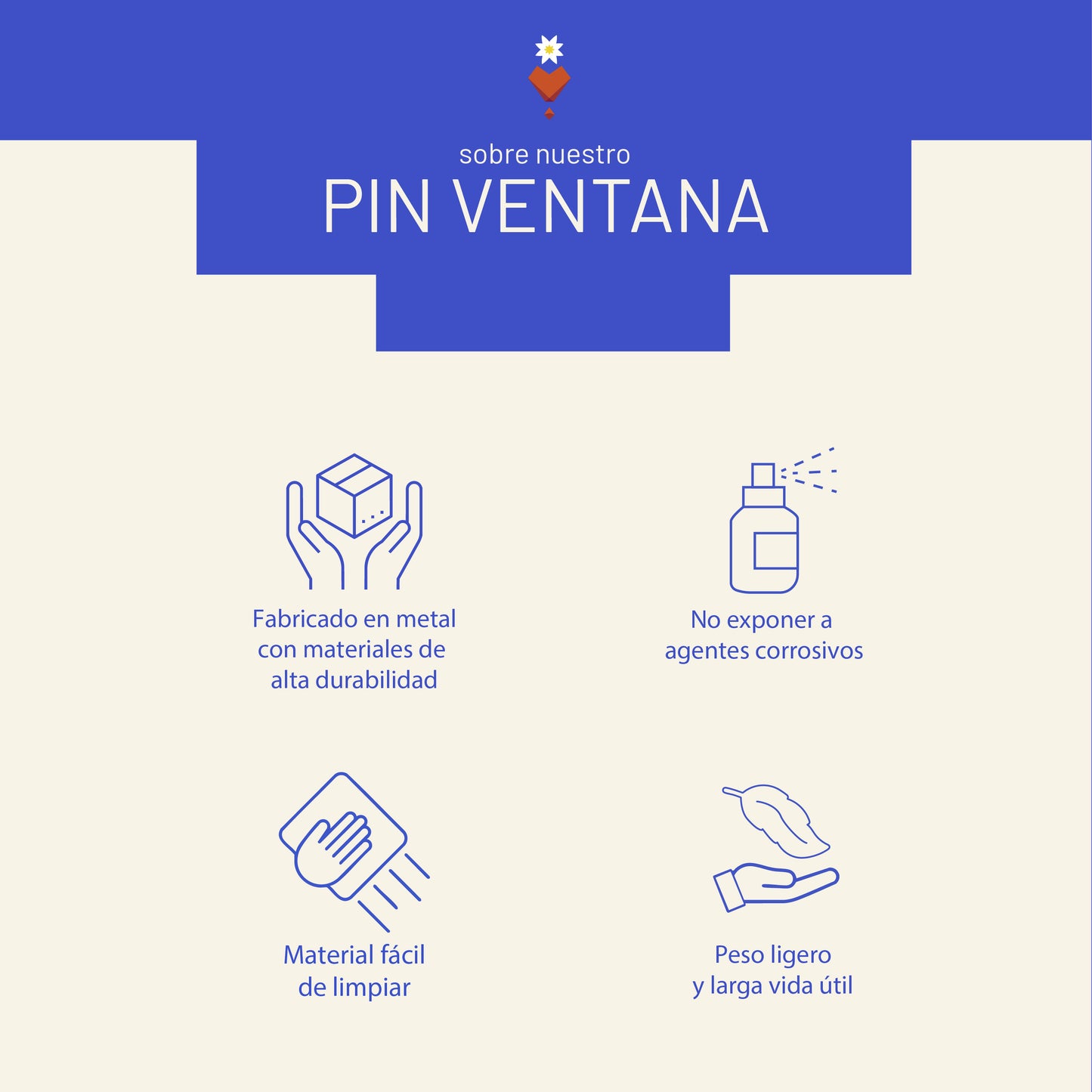 Pin Ventana metal